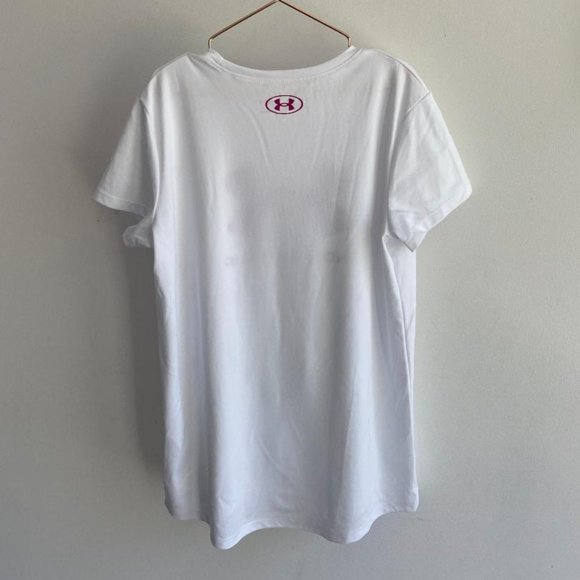 Under Armour Girls' Big Pink Logo Tech Tee - Picture 3 of 9